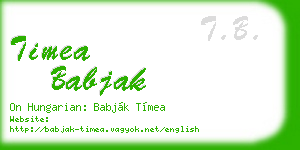 timea babjak business card